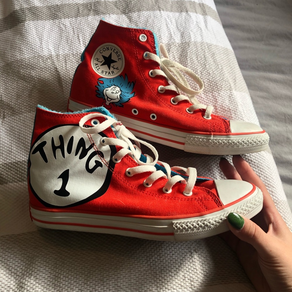 Converse Chuck Taylor All Star 'Thing 1' Red High Top Sneakers - Cat in the Hat